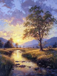 Morgenlandschaft Sonnenaufgang über den Bergen