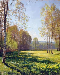 Landschaft an einem sonnigen Frühlingstag