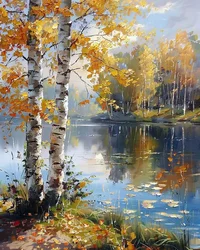 Landschaft und Bäume mit unberührten Gewässern