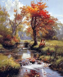 Ein romantisches Gemälde inmitten malerischer Natur