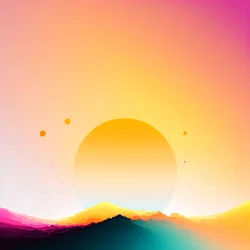 Minimalistischer Sonnenaufgang Galaxiefarben