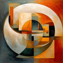 Rot Gelb Blau Kreis, Abstrakte Leinwand