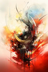 Abstraktes Gemälde mit buntem Design