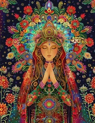 Schöne Frau im Stil von Alex Grey