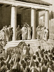 Themistokles in Sparta geehrt, Illustration aus 