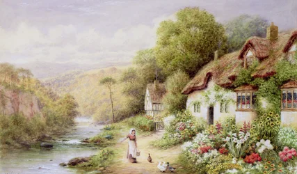 Häuser an einem Bach