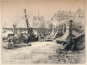 Notre-Dame und der Quai de Bethune, 1915