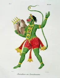 Hanuman, graviert von de Racinet