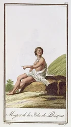 Eine Frau von der Osterinsel, graviert von Albuerne, 1799