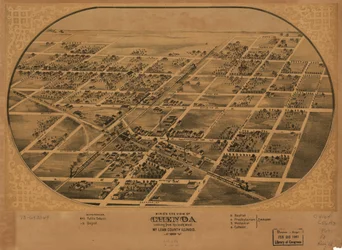 Vogelperspektive von Chenoa, McLean County, Illinois 1869