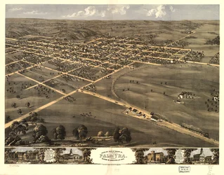 Vogelperspektive der Stadt Palmyra, Marion Co., Missouri, A.D. 1869