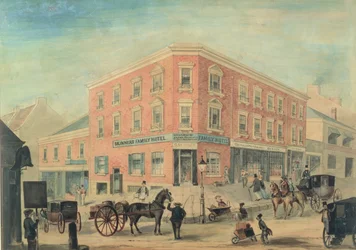 Ecke George und Hunter Streets, Sydney, 1849