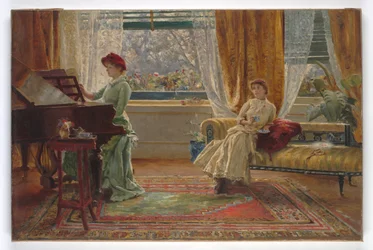 Ein Innenraum mit zwei Damen, 1880