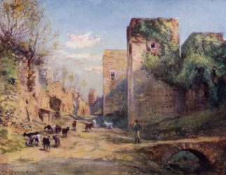 Granada, Türme der Infantinnen (Farblithografie)