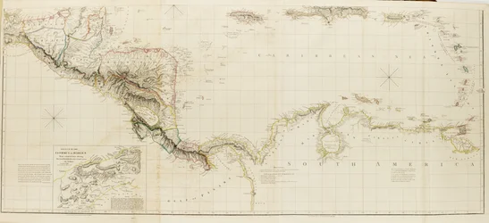 Karte der Westindischen Inseln und spanischen Herrschaftsgebiete in Nordamerika