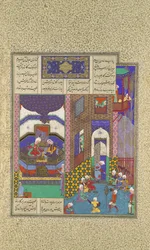 Siyavush und Jarira verheiratet, Folio 183v aus dem Shahnama Buch der Könige..., ca. 1525-30