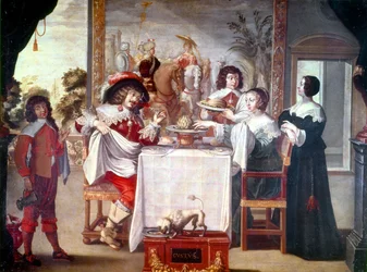 Mahlzeit zur Zeit der Herrschaft von Ludwig XIII. 1610-1643