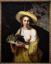 Bergère mit einer Schale Trauben