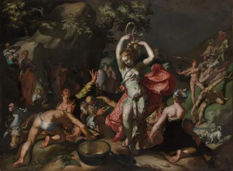 Moses schlägt den Felsen, 1596