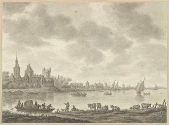 Flusslandschaft mit Fähre