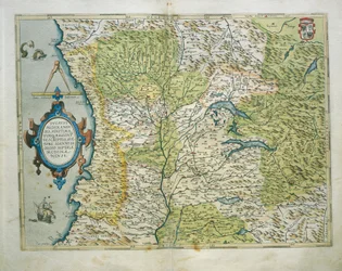 Karte des Herzogtums Mailand, Italien, aus Theatrum Orbis Terrarum von Abraham Ortelius