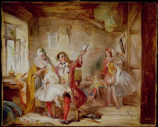 Hinter den Kulissen des Theatre Royal, möglicherweise Ira Frederick Aldridge bei der Probe von Othello, 1862