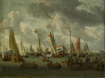 Das Scheingefecht auf dem IJ zu Ehren der moskowitischen Gesandtschaft (1. September 1697)