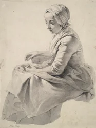 Sitzende Frau