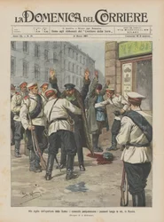 Am Vorabend der Eröffnung der Duma, Kosaken durchsuchen Passanten auf den Straßen in Russland