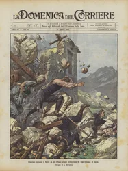 Bergsteiger überrascht und verletzt in einer Berghütte, die von einer Steinschlaglawine getroffen wurde