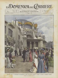 Eröffnung der I. Internationalen Ausstellung für moderne dekorative Kunst in Turin, vor der Ehrenrotunde