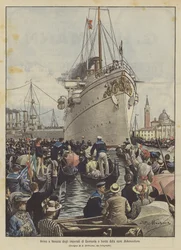Ankunft der deutschen Kaiserlichen in Venedig an Bord des Schiffes Hohenzollern