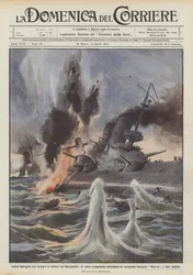 Heftige Schlacht um die Dardanellen, Minen versenken das Schlachtschiff