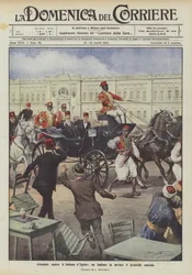 Attentat auf den Sultan von Ägypten, ein Italiener lenkt das tödliche Projektil ab