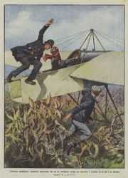 Gerichtliche Luftfahrt, amerikanischer Polizist entdeckt einen Mörder aus einem Flugzeug und verhaftet ihn