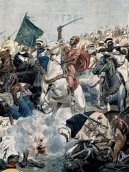 BELTRAME, Achilles (1871-1945). Krieg in Marokko. Die Rebellen greifen erneut Casablanca an, werden aber von der französischen Artillerie getötet