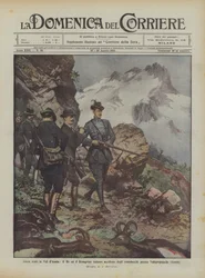 Königliche Jagden im Aostatal, der König und der deutsche Kronprinz töten Steinböcke bei Valsavaranche (Aosta)