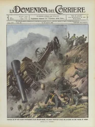 149-mm-Kanone unserer Festungen, die höchsten der Welt, auf dem Monte Chaberton