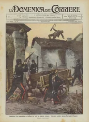 Carabinieri überraschen und erschießen auf den Dächern einen Ziegenhirten, gefürchteten und gesuchten Mörder, bei Partanna (Trapani)