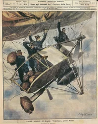Katastrophe des Luftschiffs Republique bei Moulins, Frankreich, Illustration von Achille Beltrame aus La Domenica del Corriere, 3.-10. Oktober