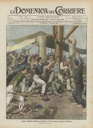 Fünf Verbrecher überfallen ein Dampfschiff am helllichten Tag im Hafen von Palermo