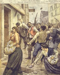 Titelillustration der antisemitischen Aufstände in Mähren