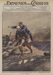 Kriegsepisoden, zwei französische Soldaten, einer blind und einer am Bein verletzt, helfen sich gegenseitig