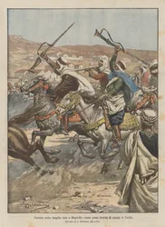 Arabische Fantasie, aufgeführt bei Festen in Magniville, einer kürzlich gegründeten Stadt in Tunesien