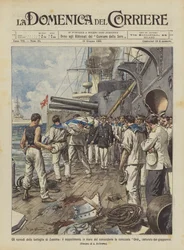 Episoden der Schlacht von Tsushima, die Seebestattung des Kommandanten des Schlachtschiffs Orel