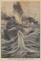 Die österreichisch-ungarischen Zerstörer Triglav und Lika vor Durazzo versenkt