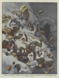 Die Dramen des Schmuggels, Schneesturm, der zehn Schmuggler in der Nähe tötet