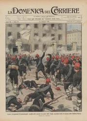 Die schweren Ereignisse in Konstantinopel, Angriff auf die Kasernen durch mazedonische Truppen