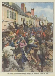 Schwere Unruhen der Winzer in der Champagne, Barrikaden aus zerbrochenen Fässern von Truppen gestürmt