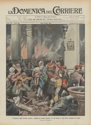 Die Massaker in asiatischen Türkei, Tausende von Armeniern von Türken in einer katholischen Kirche in Adana lebendig verbrannt